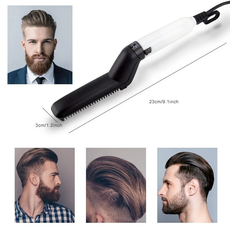 Alisador e Modelador 2 em 1 Para Cabelo E Barba Masculino