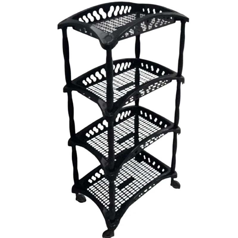Organizador Vertical com 4 Cestos – Suporte de Armazenamento com Tela para Frutas e Legumes, de Piso, para Cozinha