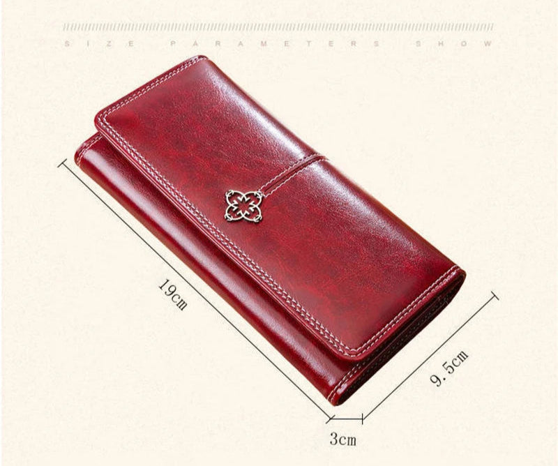 Carteira Longa Feminina de Luxo – Couro PU, Porta Cartões e Dinheiro, Estilo Elegante