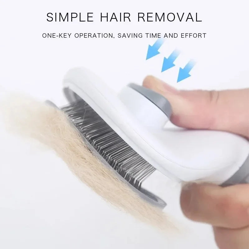 Pente Pet 2 em 1 – Escova para Remover Pelos Soltos e Desembaraçar Nós em Cães e Gatos