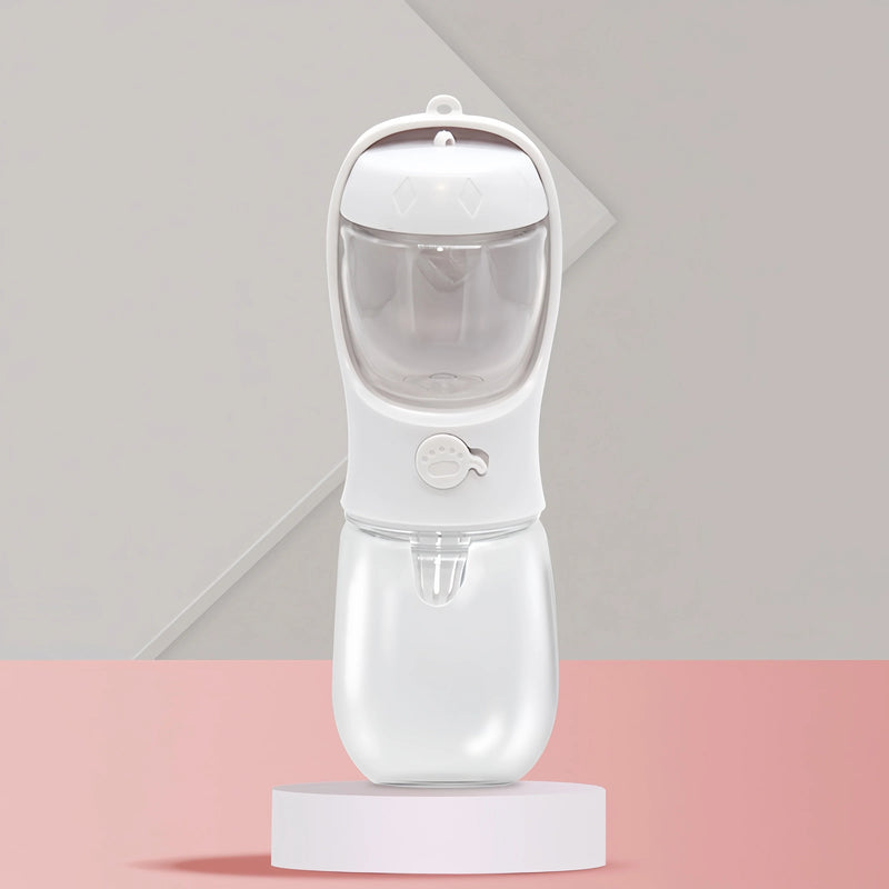 Garrafa Portátil 2 em 1 para Pets – Água e Ração, Alimentador de Viagem para Cães e Gatos 350-500 ml