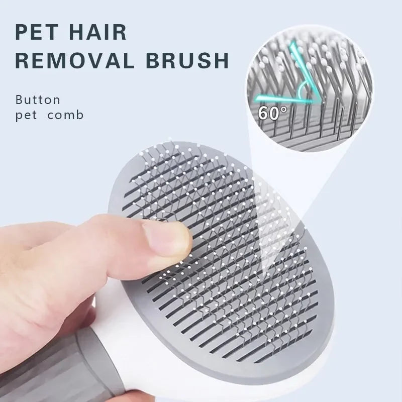 Pente Pet 2 em 1 – Escova para Remover Pelos Soltos e Desembaraçar Nós em Cães e Gatos