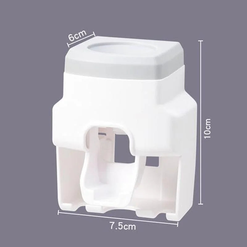 Dispensador Automático com Suporte de Escovas de Parede 2 em 1