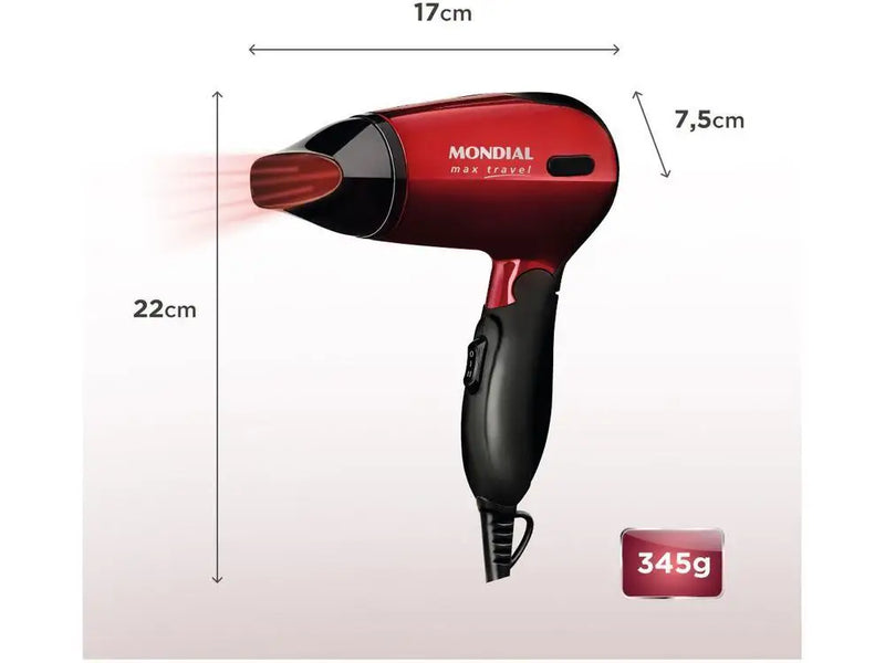 Secador de Cabelos Mondial SC-10 Max Travel – 1200W para Estilo em Movimento