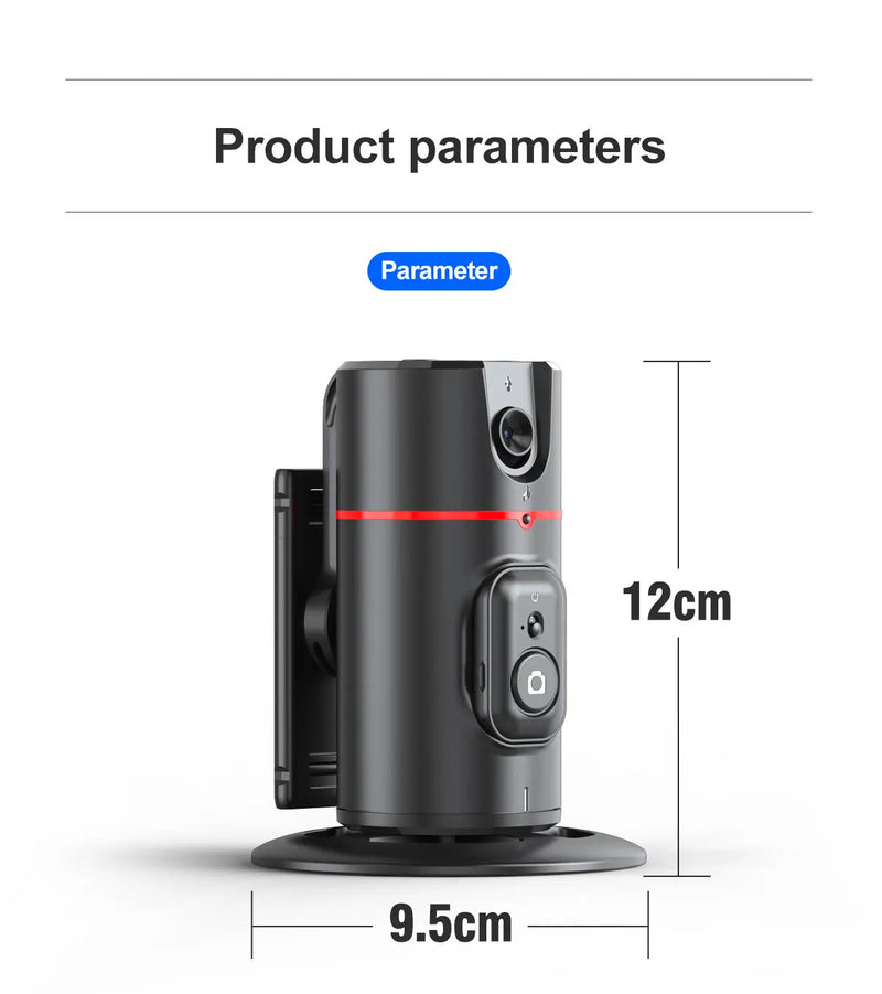 Estabilizador de Celular com Luz LED Removível e Rastreamento Facial – Tripé Sem Fio com Suporte Giratório 360º para Lives, Vídeos e Selfies