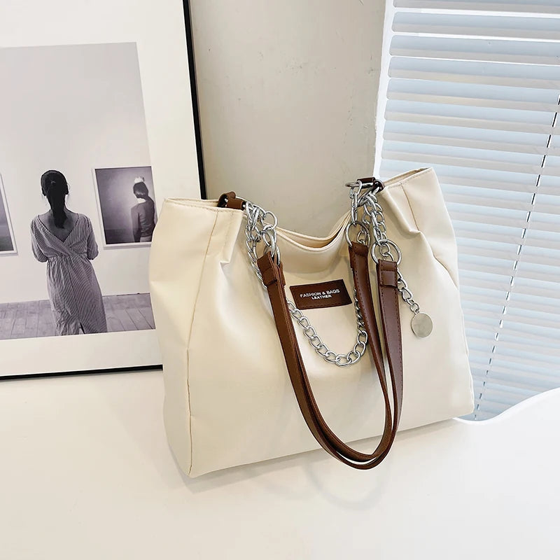 EcoTote Urbano Prime – Bolsa Grande de Nylon Premium com Alça Corrente & Bolsos Internos