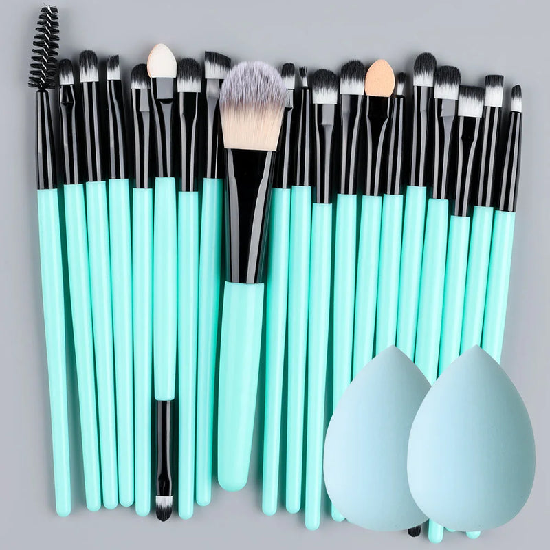 Kit Pincéis BeautyArt Deluxe – Base, Olhos e Iluminador (20 peças)