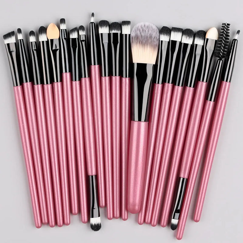 Kit Pincéis BeautyArt Deluxe – Base, Olhos e Iluminador (20 peças)