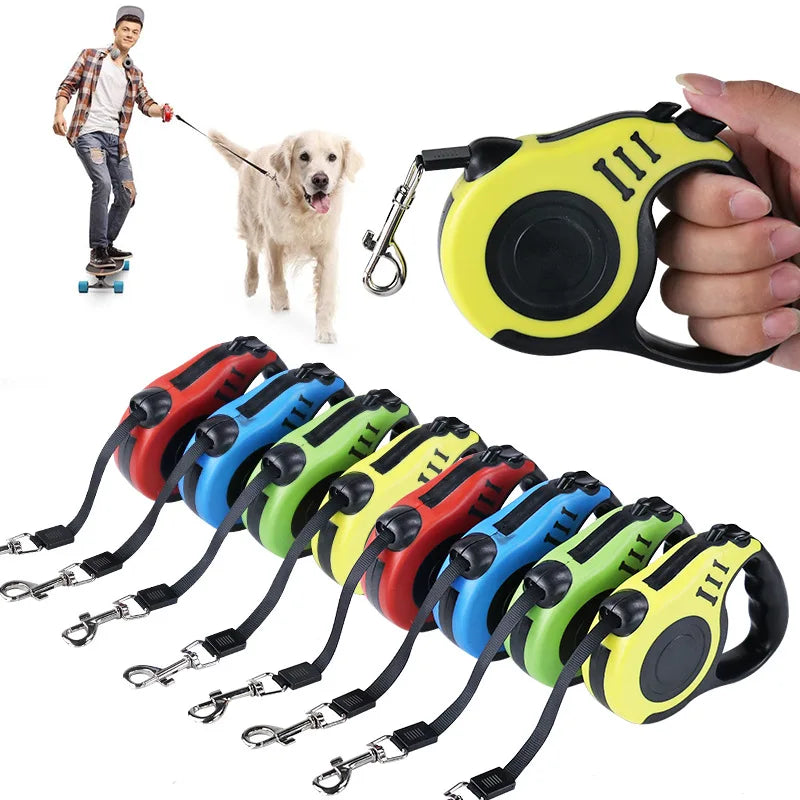 Dog Flex Pro – Guia Retrátil 3 m e 5 m com Trava de Segurança