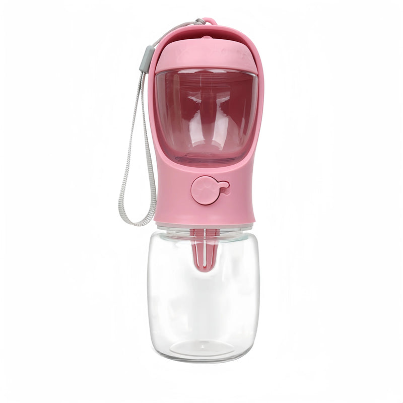 Garrafa Portátil 2 em 1 para Pets – Água e Ração, Alimentador de Viagem para Cães e Gatos 350-500 ml