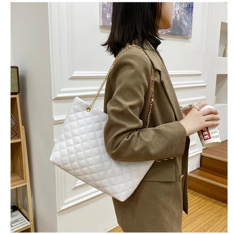Bolsas tote para mulheres, bolsa de couro PU com strass
