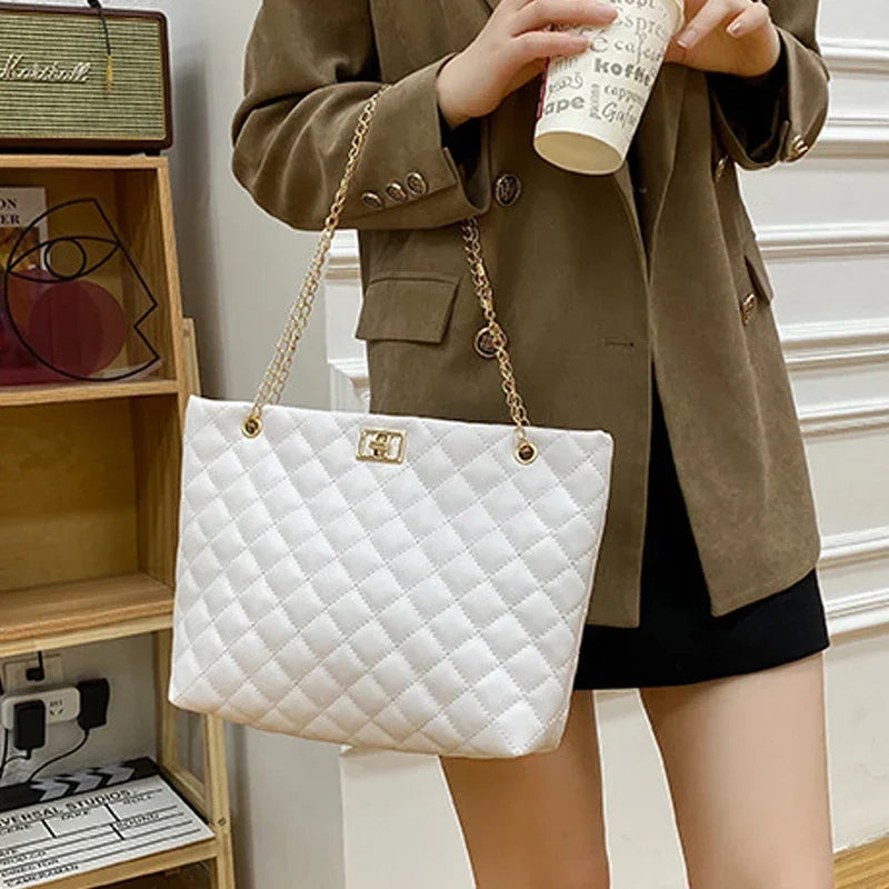 Bolsas tote para mulheres, bolsa de couro PU com strass