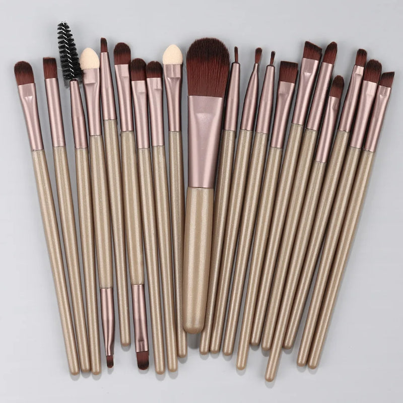 Kit Pincéis BeautyArt Deluxe – Base, Olhos e Iluminador (20 peças)