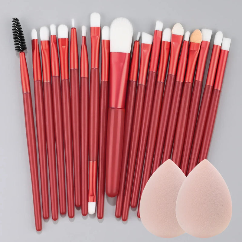 Kit Pincéis BeautyArt Deluxe – Base, Olhos e Iluminador (20 peças)