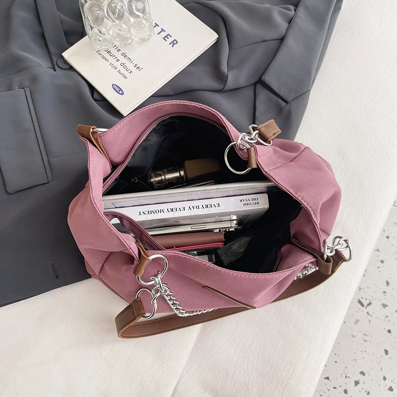 EcoTote Urbano Prime – Bolsa Grande de Nylon Premium com Alça Corrente & Bolsos Internos