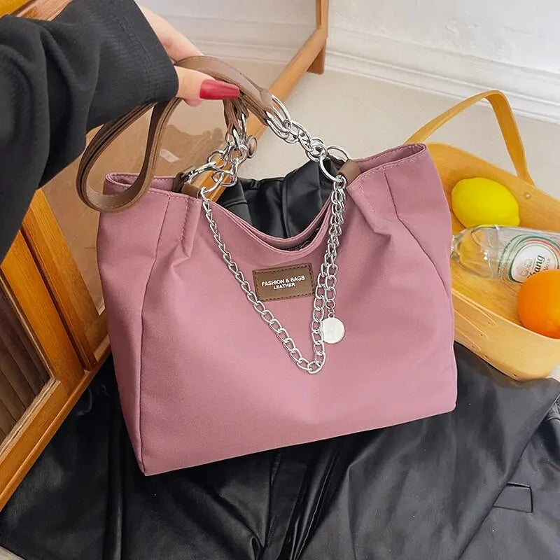 EcoTote Urbano Prime – Bolsa Grande de Nylon Premium com Alça Corrente & Bolsos Internos