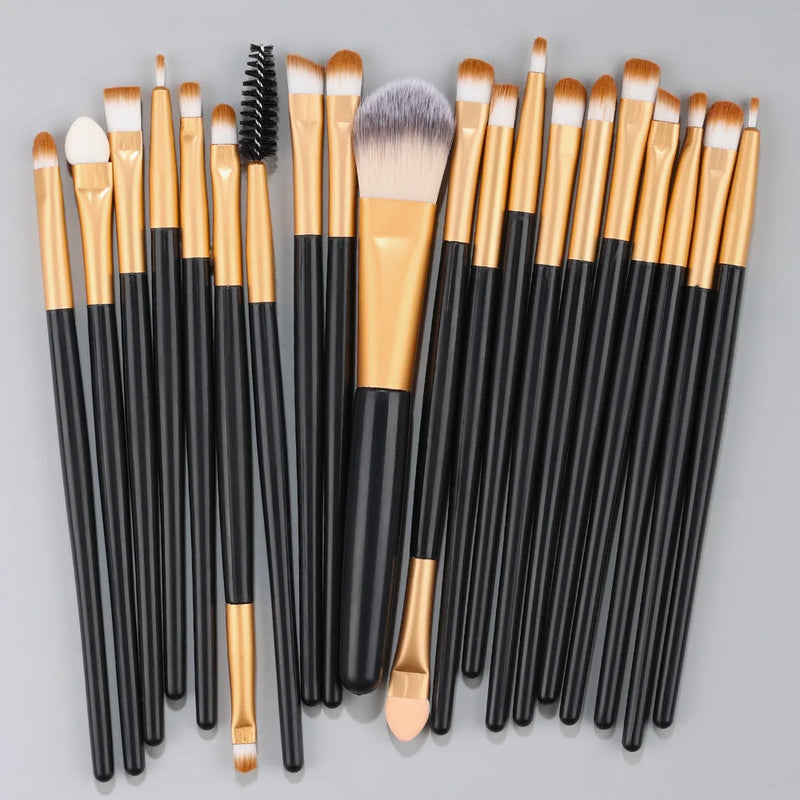 Kit Pincéis BeautyArt Deluxe – Base, Olhos e Iluminador (20 peças)