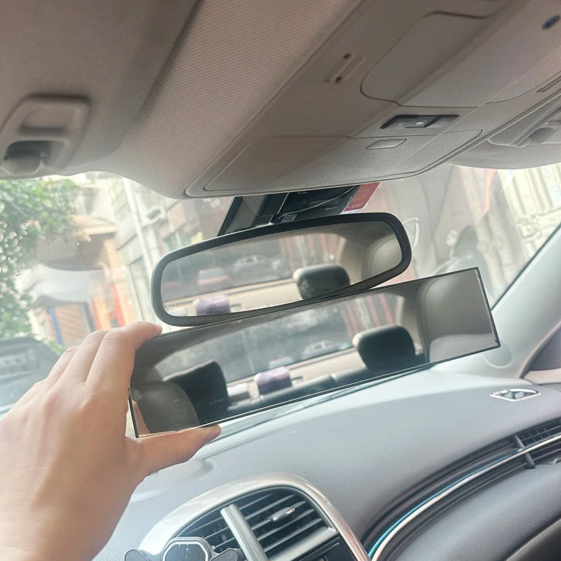 Espelho UltraGlare Retrovisor Interno Convexo, grande angular, antirreflexo, com viseira azul e foco em segurança