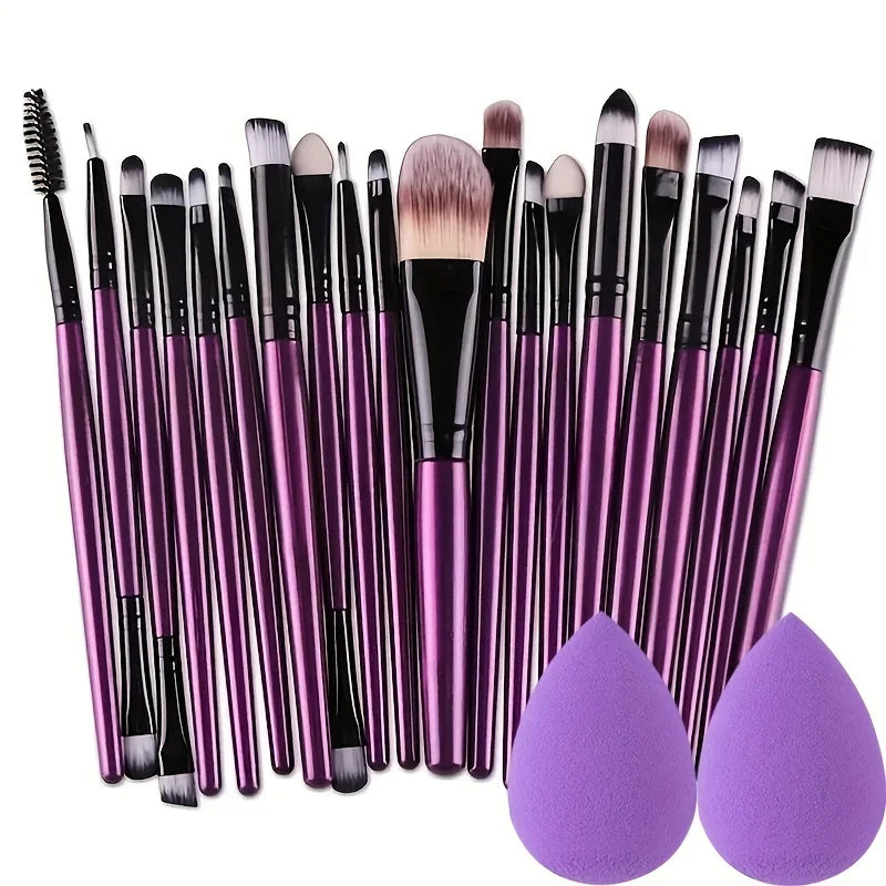 Kit Pincéis BeautyArt Deluxe – Base, Olhos e Iluminador (20 peças)