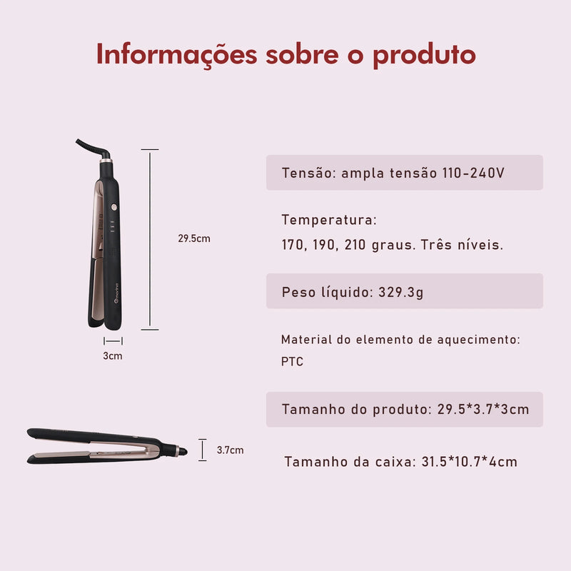 Alisador de Cabelo Profissional Chapinha 2 em 1