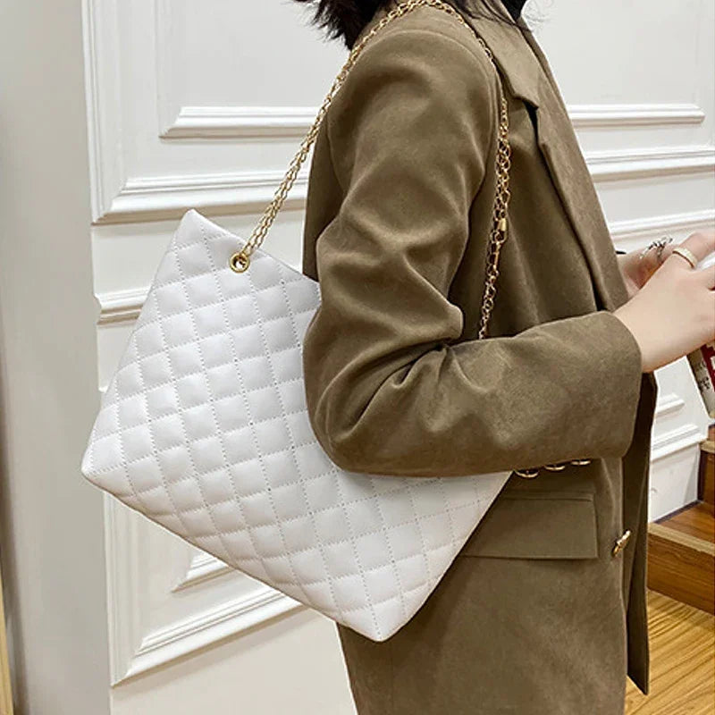 Bolsas tote para mulheres, bolsa de couro PU com strass