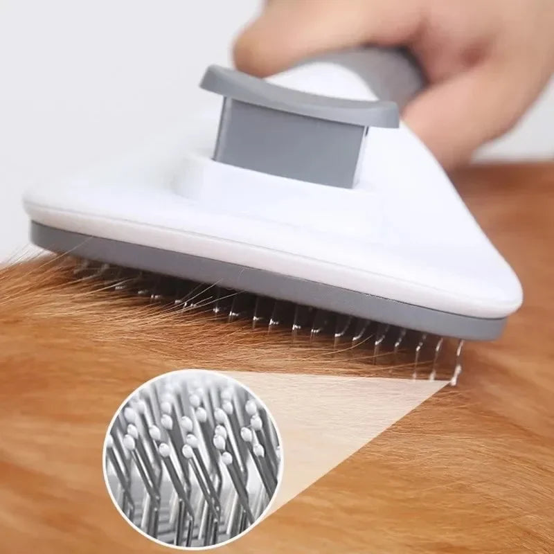 Pente Pet 2 em 1 – Escova para Remover Pelos Soltos e Desembaraçar Nós em Cães e Gatos