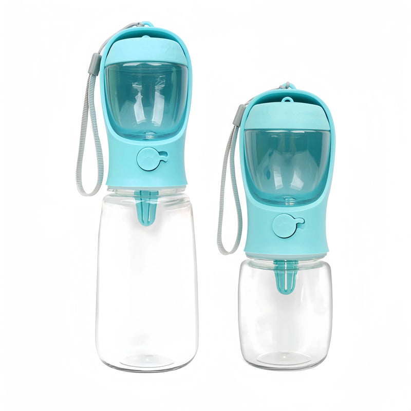 Garrafa Portátil 2 em 1 para Pets – Água e Ração, Alimentador de Viagem para Cães e Gatos 350-500 ml
