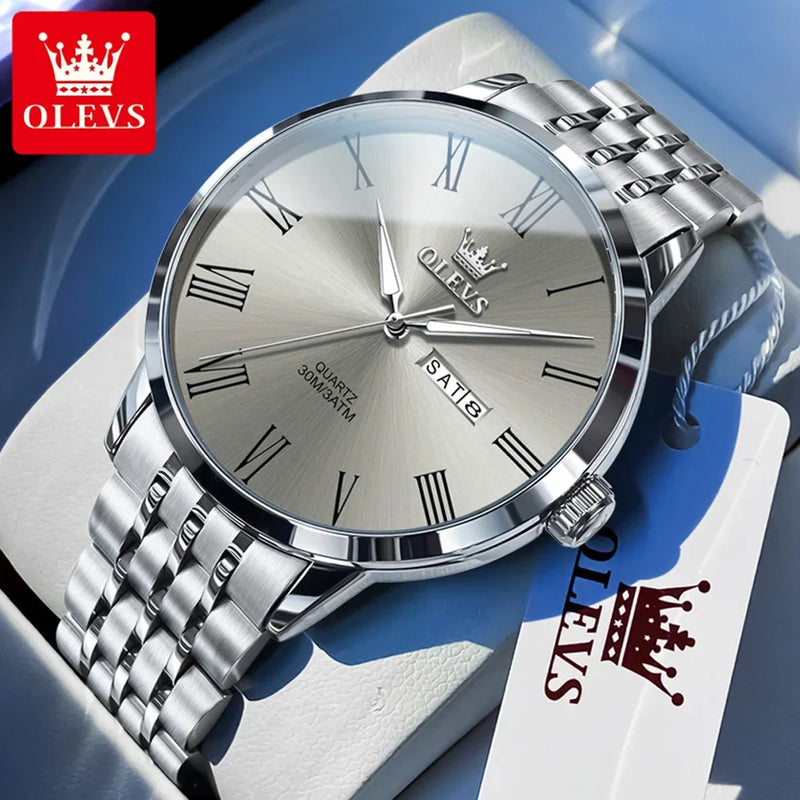 OLEVS Nero Classic™ – Relógio de Quartzo Elegante com Ponteiros Luminosos