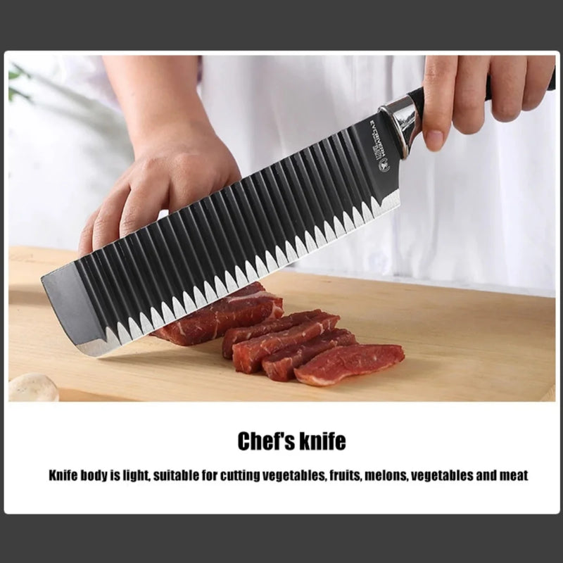 Kit Chef da Casa 6 Peças – Facas de Cozinha em Aço Premium com Design BlackWave