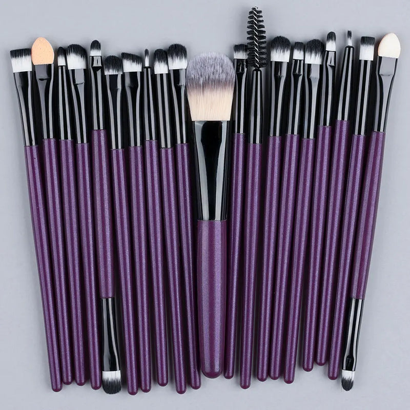 Kit Pincéis BeautyArt Deluxe – Base, Olhos e Iluminador (20 peças)