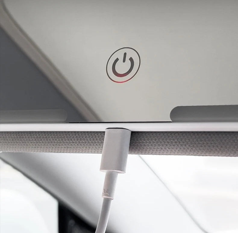 Espelho de Maquiagem LED para Carro, Luz Branca Recarregável, Design Fino