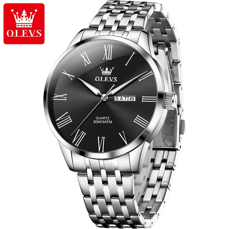 OLEVS Nero Classic™ – Relógio de Quartzo Elegante com Ponteiros Luminosos