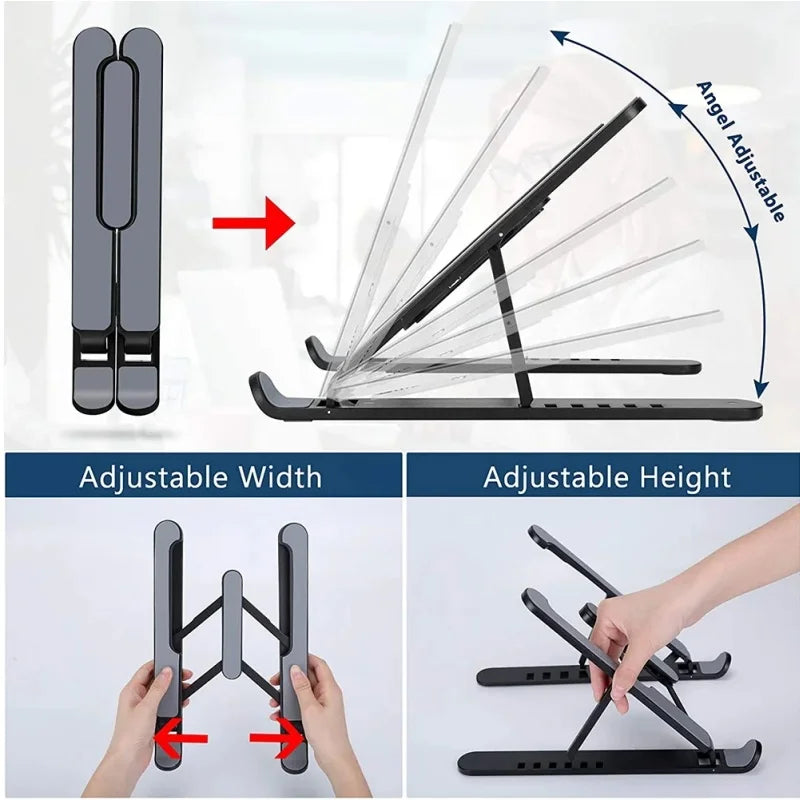 Suporte Dobrável Universal para Notebook – Portátil, Ajustável e Antiderrapante