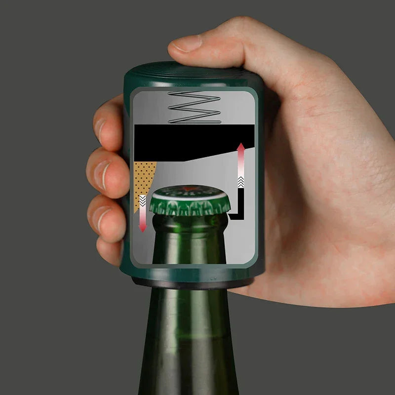 Abridor de garrafas de cerveja de aço inoxidável, criativo, magnético, automático, abridor de tampas, ferramenta portátil, acessórios para bar