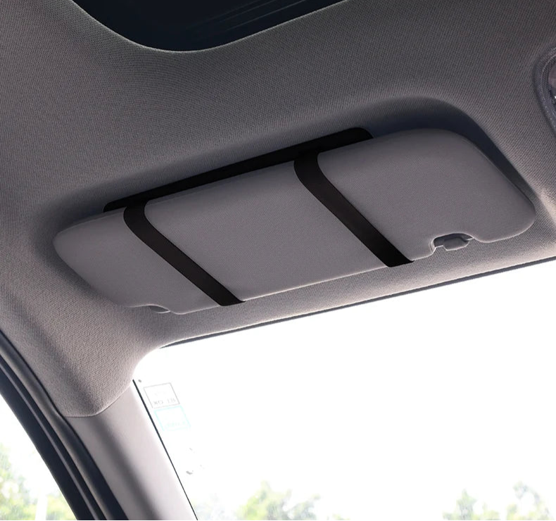 Espelho de Maquiagem LED para Carro, Luz Branca Recarregável, Design Fino