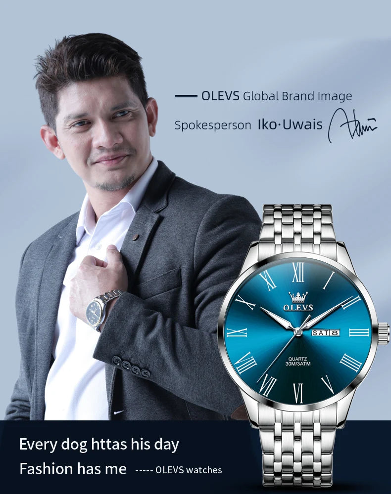 OLEVS Nero Classic™ – Relógio de Quartzo Elegante com Ponteiros Luminosos