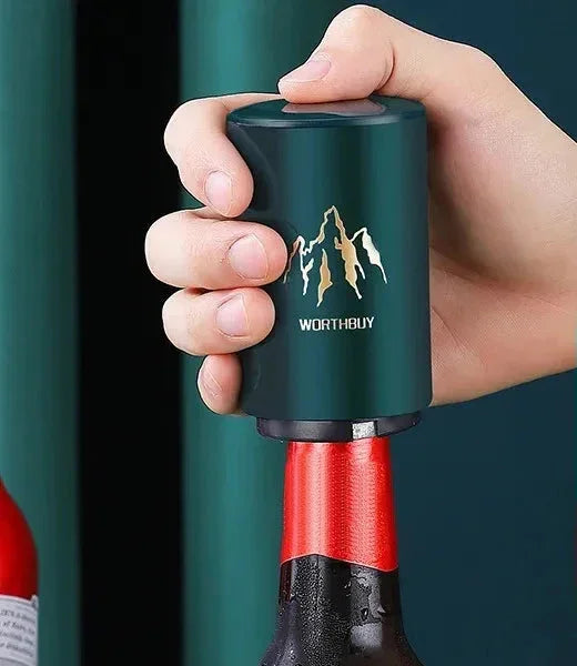 Abridor de garrafas de cerveja de aço inoxidável, criativo, magnético, automático, abridor de tampas, ferramenta portátil, acessórios para bar