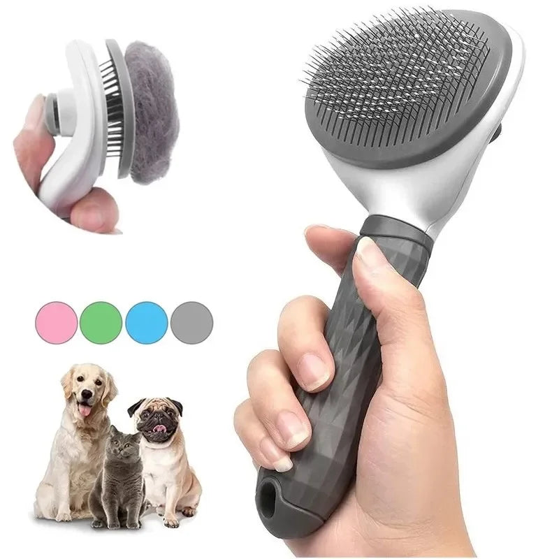 Pente Pet 2 em 1 – Escova para Remover Pelos Soltos e Desembaraçar Nós em Cães e Gatos
