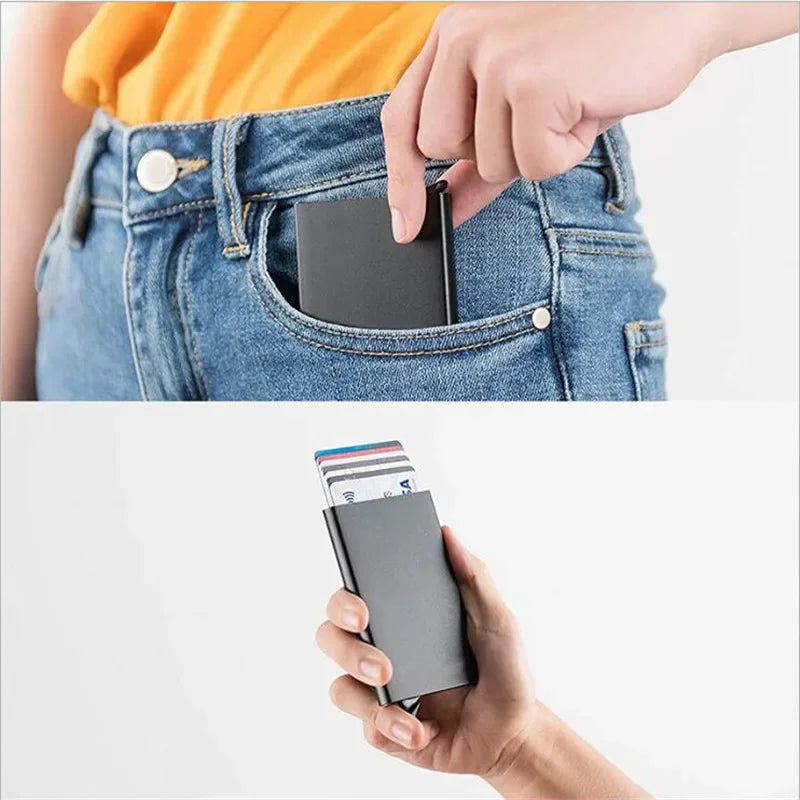 Porta Cartão Metal Slim – Carteira de Segurança RFID