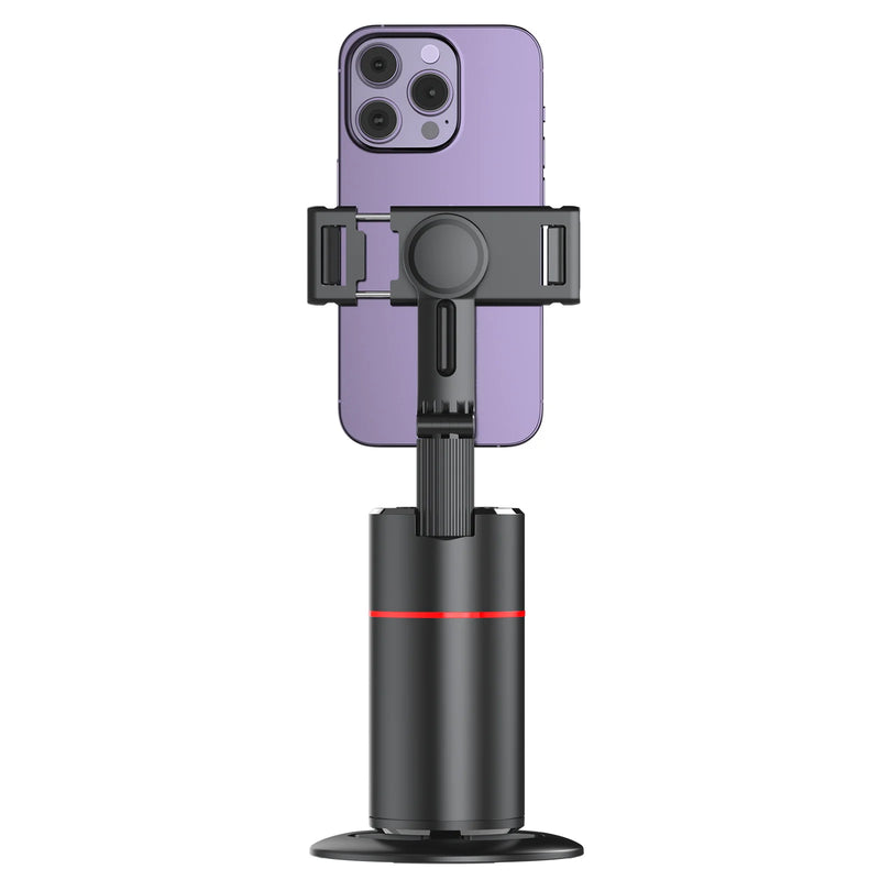 Estabilizador de Celular com Luz LED Removível e Rastreamento Facial – Tripé Sem Fio com Suporte Giratório 360º para Lives, Vídeos e Selfies