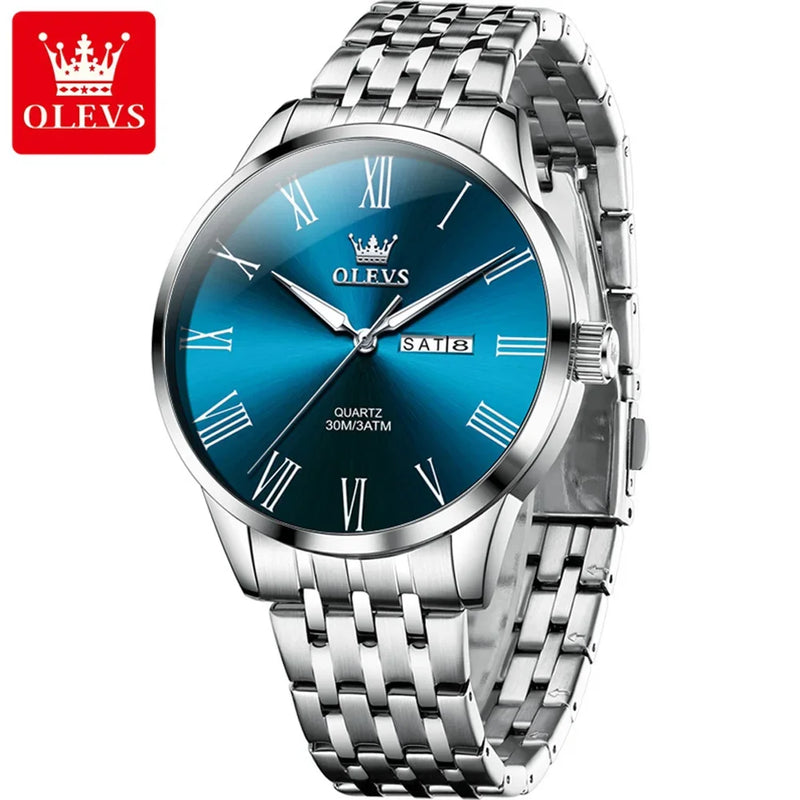 OLEVS Nero Classic™ – Relógio de Quartzo Elegante com Ponteiros Luminosos