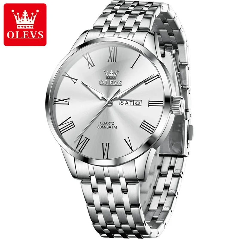 OLEVS Nero Classic™ – Relógio de Quartzo Elegante com Ponteiros Luminosos