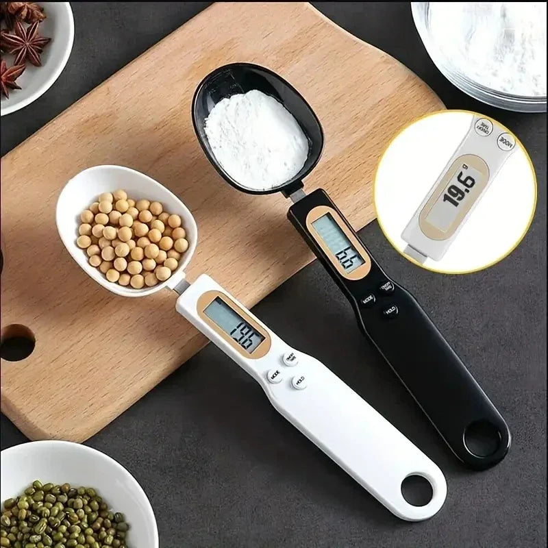 Balança de cozinha digital, mini balança de colher, balança eletrônica de alimentos LCD, 0,1-500g