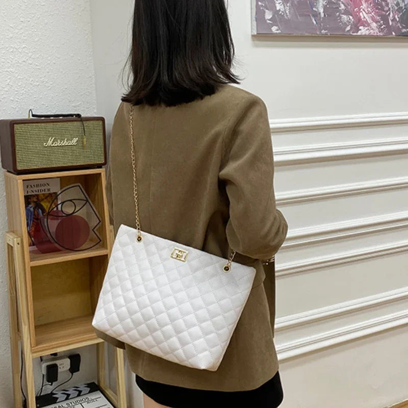 Bolsas tote para mulheres, bolsa de couro PU com strass