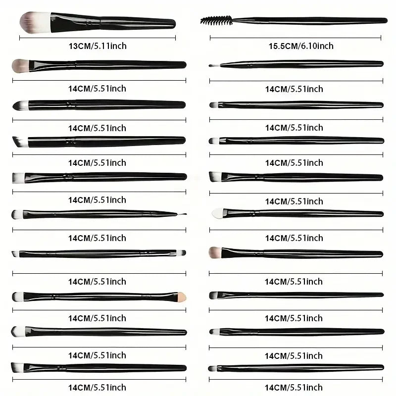 Kit Pincéis BeautyArt Deluxe – Base, Olhos e Iluminador (20 peças)