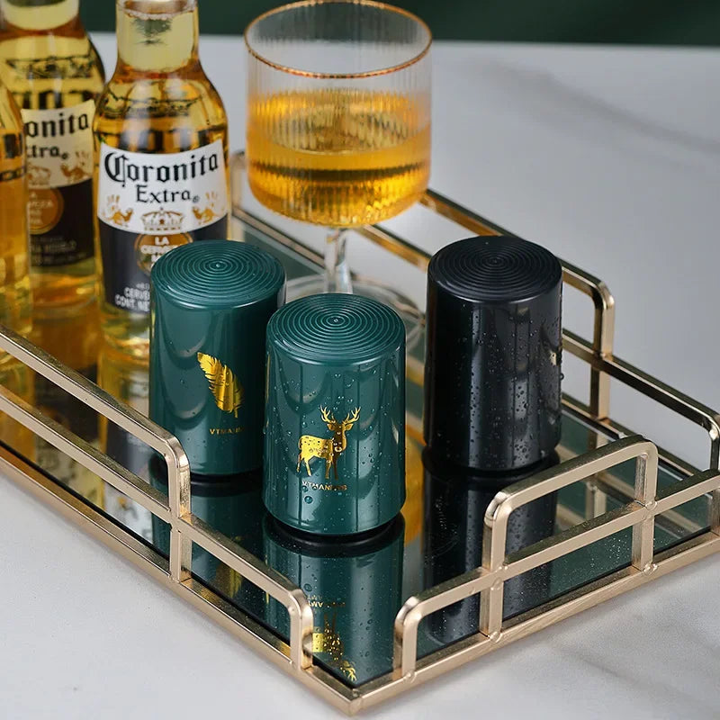 Abridor de garrafas de cerveja de aço inoxidável, criativo, magnético, automático, abridor de tampas, ferramenta portátil, acessórios para bar