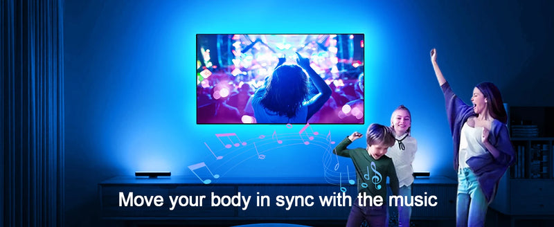 Fita de Luz de Fundo LED para TV Gipoyent – RGB com Bluetooth, Controle por App e Sincronização de Música