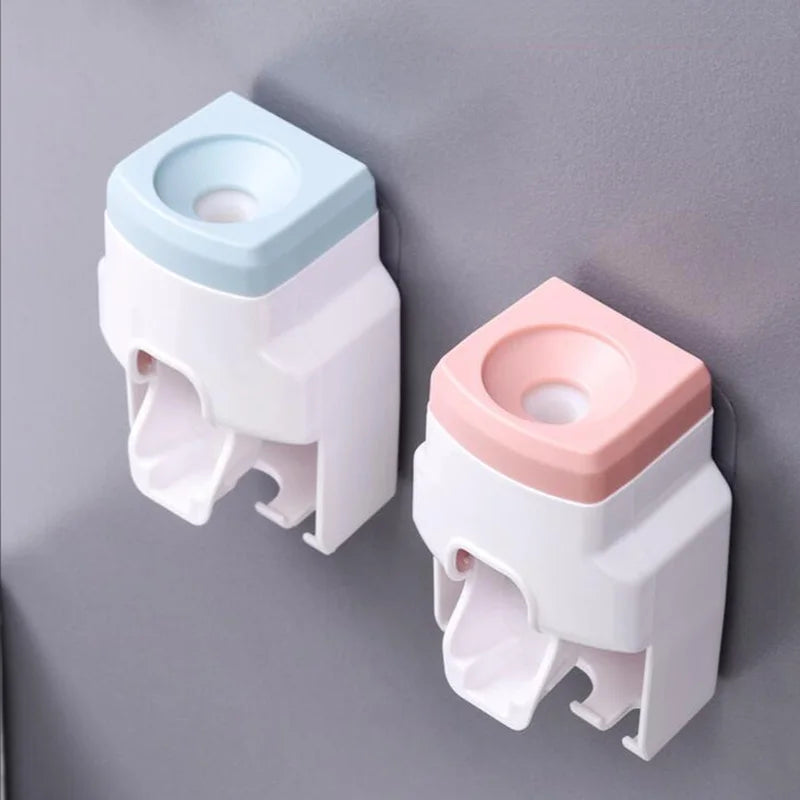 Dispensador Automático com Suporte de Escovas de Parede 2 em 1
