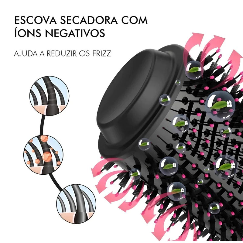Escova Secadora LISAPRO 1000W – Secagem Rápida com Estilo e Volume