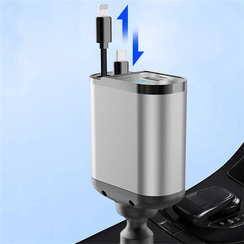 Carregador Retrátil Turbo 4 em 1 120W USB-C PD para iPhone e Android